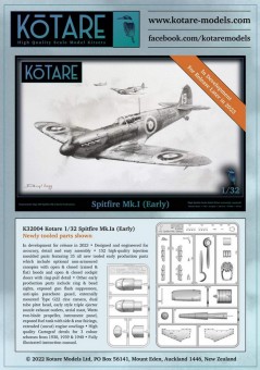 Modellbau K32004 Kotare: Spitfire Mk.Ia (Early) 