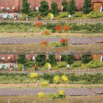 Heki 1804 100 Grasbüschel gelb/rot 