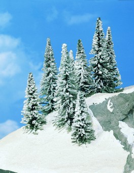 Heki 2161 8 Schneetannen 9-12 cm 