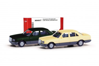Herpa 013727-003 2er Set MiniKit: MB S-Klasse (W126) 