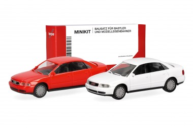 Herpa 014380 MiniKit: Audi A4 Lim. weiß/rot 