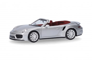 Herpa 038928-003 Porsche 911 (991) Turbo Cabrio silber 