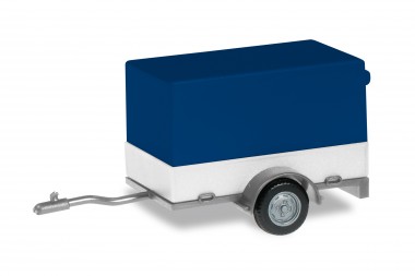 Herpa 051576-006 PKW Planenanhänger 1a blau/weiß 