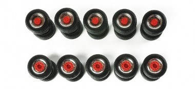 Herpa 052603 Lkw Lenk-/Zwillingsreifen SZM chrom/rot 