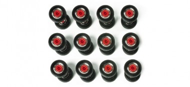 Herpa 052610 Lkw Felgen f. Auflieger chrom/rot 