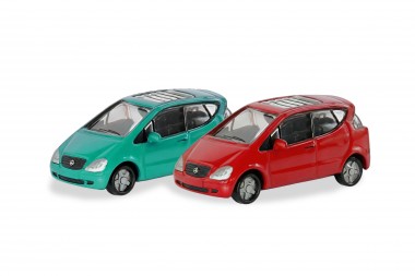 Herpa 066907 SpurN: 2erSet MB A-Klasse rot/grün 