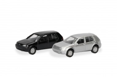 Herpa 066952 SpurN: 2erSet  VW Golf IV schwarz/silbe 