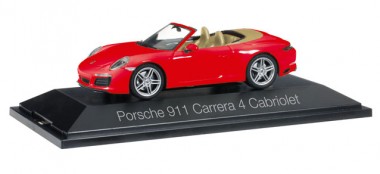 Herpa 071109 Porsche 911 Carrera 4 Cabrio indischrot 