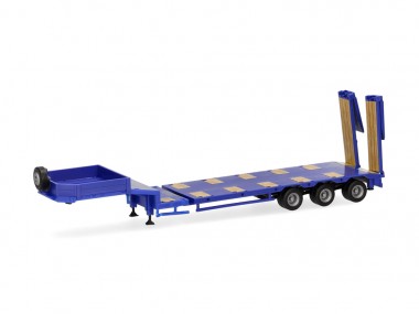 Herpa 076371-010 Semitieflader 3a m. Rampen ultramarinbla 