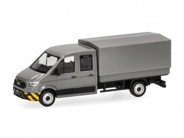 Herpa 098328 MAN TGE DoKa Pritsche grau/gelb 