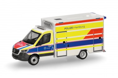 Herpa 099332 MB Sprinter Fahrtec-RTW Polizei Hamburg 