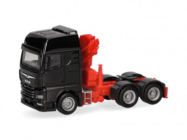Herpa 313100-003 MAN TGX GX SZM (3a) m.Kran schwarz 