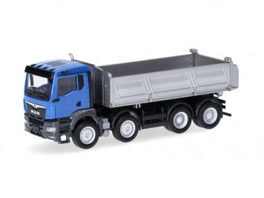 Herpa 319140 MAN TGS NN Baukipper (4a) blau/silber 