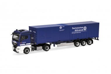 Herpa 321532 MAN TGX GM 40ft C-SZ THW Hamburg 