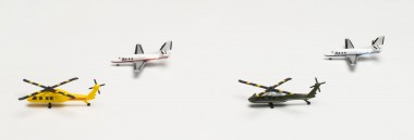 Herpa 535939 Helicopter and Bizjet set (2+2) 
