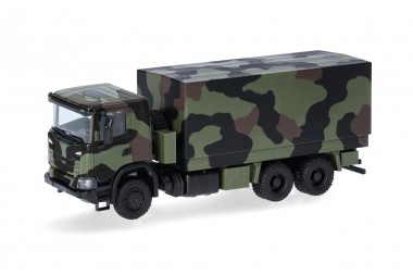 Herpa 747363 Scania XT17 Pritsche-Plane-LKW 6x6 BW 