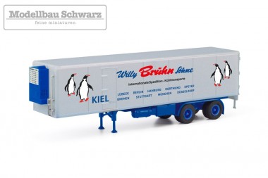 Herpa 87MBS026475 Kühl-Koffer-Auflieger Willy Bruhn Söhne 