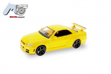Herpa 87MC000047 MicroCity: Nissan GTR 34 gelb  