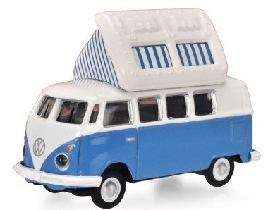 Schuco 452671100 VW T1/2b Campingbus weiß/blau 