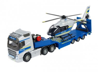 Majorette 8503716004 Volvo Truck + Airbus Police Helicopter 