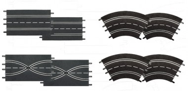 Carrera 26953 Ausbauset 2 Gerade, 2 Spurwechsel ... 