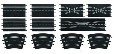 Carrera 26956 Ausbauset 4 Gerade, 2 Spurwechsel .. 