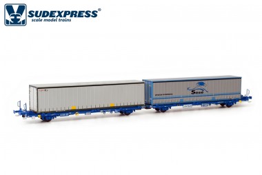 Sudexpress SUCT4322 Captrain Container-Doppelwagen Laagrss  