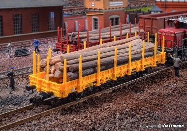 Kibri 16200 Niederbordwagen 2-achs gelb 