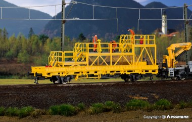Kibri 26262 Niederbordwagen mit Arbeitsbühne 