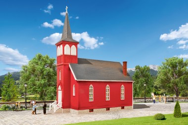 Kibri 38845 H0 Landkirche mit LED-Beleuchtung 
