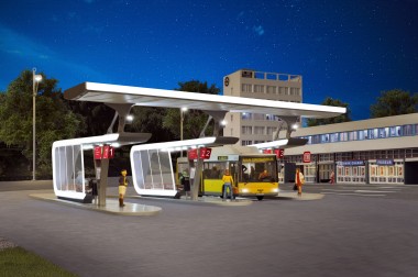 Kibri 39005 2 Haltestationen mit Teilsegel 