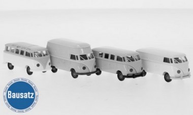 Brekina 10210 MiniKit: 4 VW T1/2b Kasten/ Bus/Samba/HD 