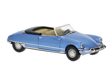 Brekina 14235 Citroen DS Cabrio geöffnet blau met. 