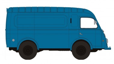 Brekina 14665 Renault Goelette Kasten blau 