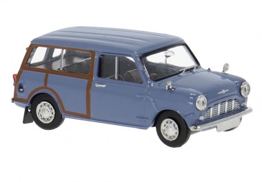 Brekina 15363 Austin Mini Countryman Woody blau 