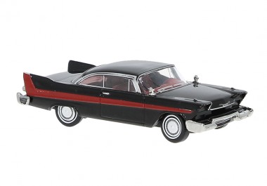 Brekina 19682 Plymouth Fury schwarz m.roten Streifen 
