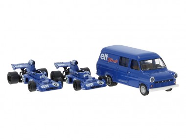 Brekina 22871 Set Tyrrell 006: 2x Rennwg./Ford Transit 
