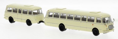 Brekina 58271 JZS Jelcz 043 mit Anhänger PA01 beige
 
