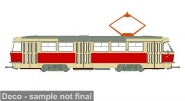 Brekina 64500 Tatra T3/T4 Straßenbahn hellbeige/rot 