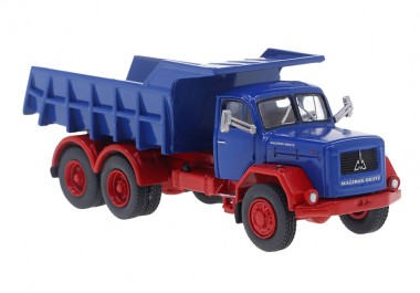 Brekina 83303 Magirus Kipper blau/rot 