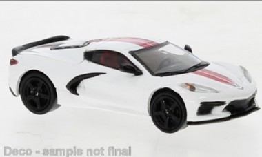 Brekina PCX870673 Chevrolet Corvette C8 weiß/rot 