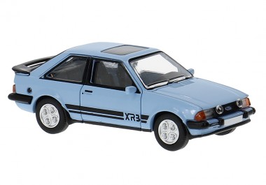 Brekina PCX870791 Ford Escort Mk III XR3 hellblau mit Dek 
