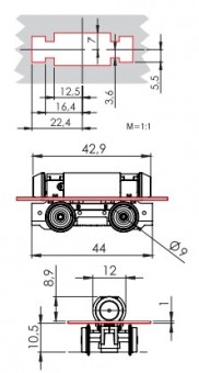 Rietze 70824 Universalantrieb-Festeinbau H0 