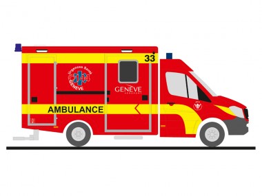 Rietze 76102 MB Sprinter WAS-RTW Airport Genève 