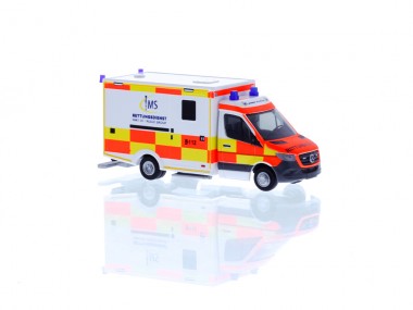 Rietze 76129 MB Sprinter WAS RTW IMS Rettungsdienst 