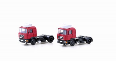Lemke Minis 4073 2er Set MAN F90 SZM, 2-achsig, rot 