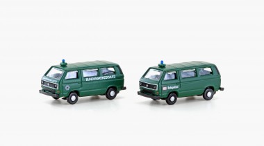 Lemke Minis 4353 VW T3 2er Set Bus BGS + Bahnpolizei 