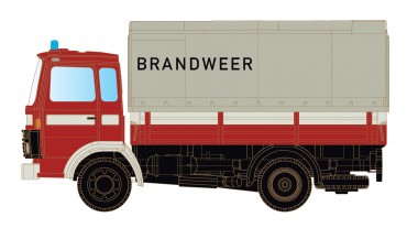 Lemke Minis 4835 DAF 900 mit Pritsche/Plane, Brandweer ( 