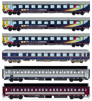 LS Models 2503N 6er Set Nachtzugwagen Urlaubs-Express,  