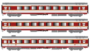 LS Models 40087 SNCF TEE Personenwagen-Set 3-tlg Ep.4b 